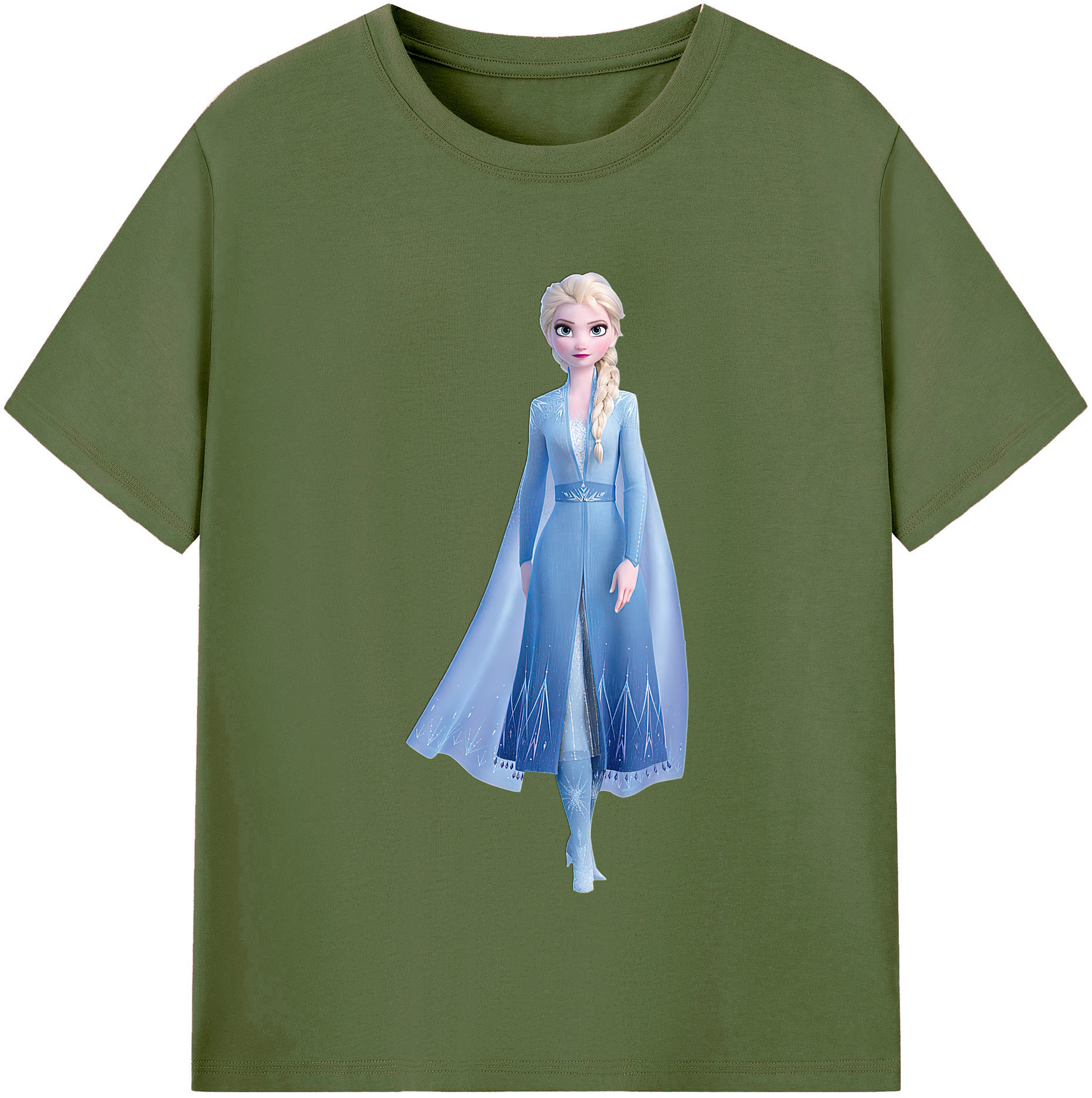 （画像用） アナと雪の女王 アンナ エルサ Frozen Anna Elsa 綿100％半袖Tシャツ（フロントプリント）